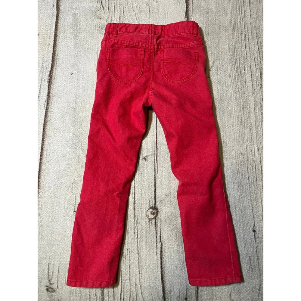 Baby Gap 1969 Red Denim Jeans Kids Size 5‎ Straight Leg Adjustable Waist